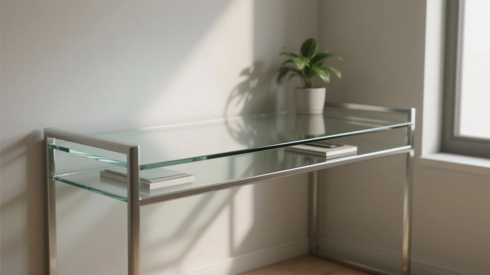 5. Glass or Open-Frame Desk to Reduce Visual Bulk