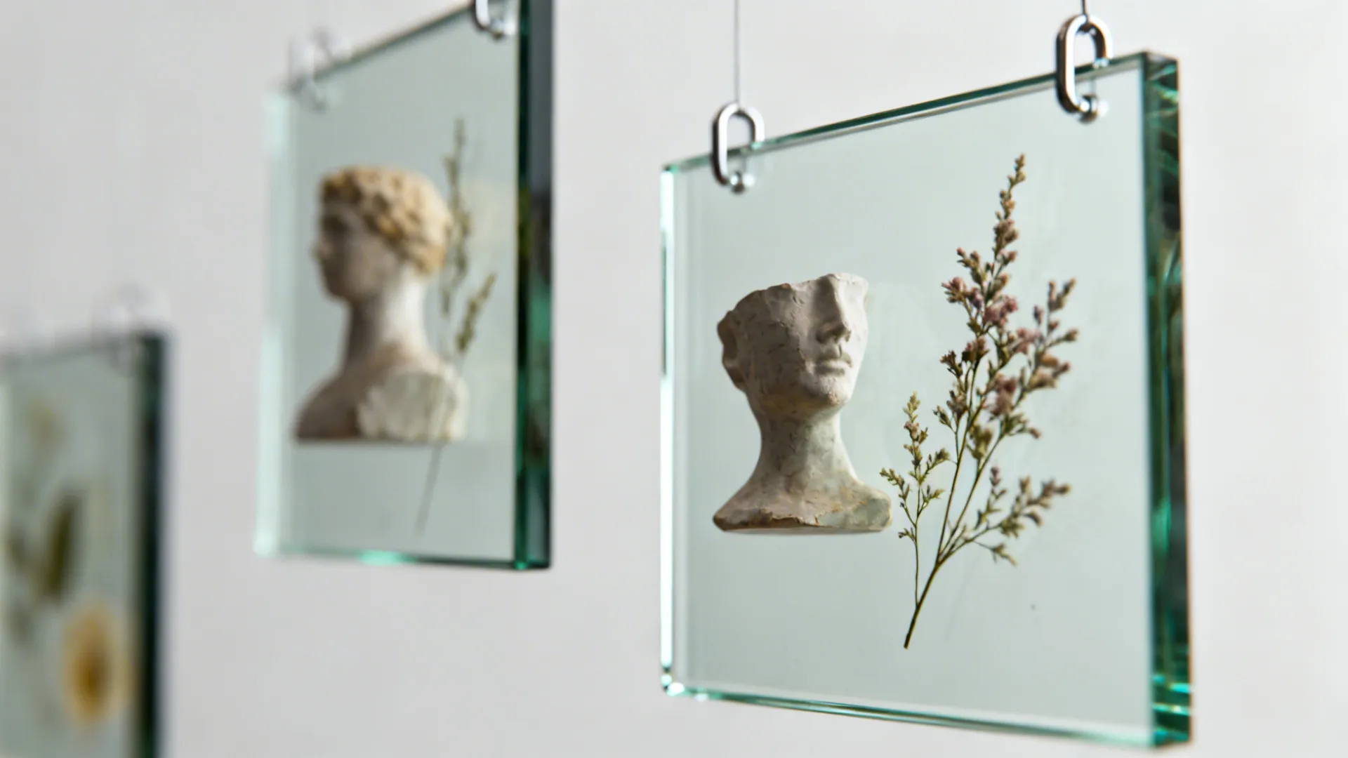 4. Glass frames with sculptural objects