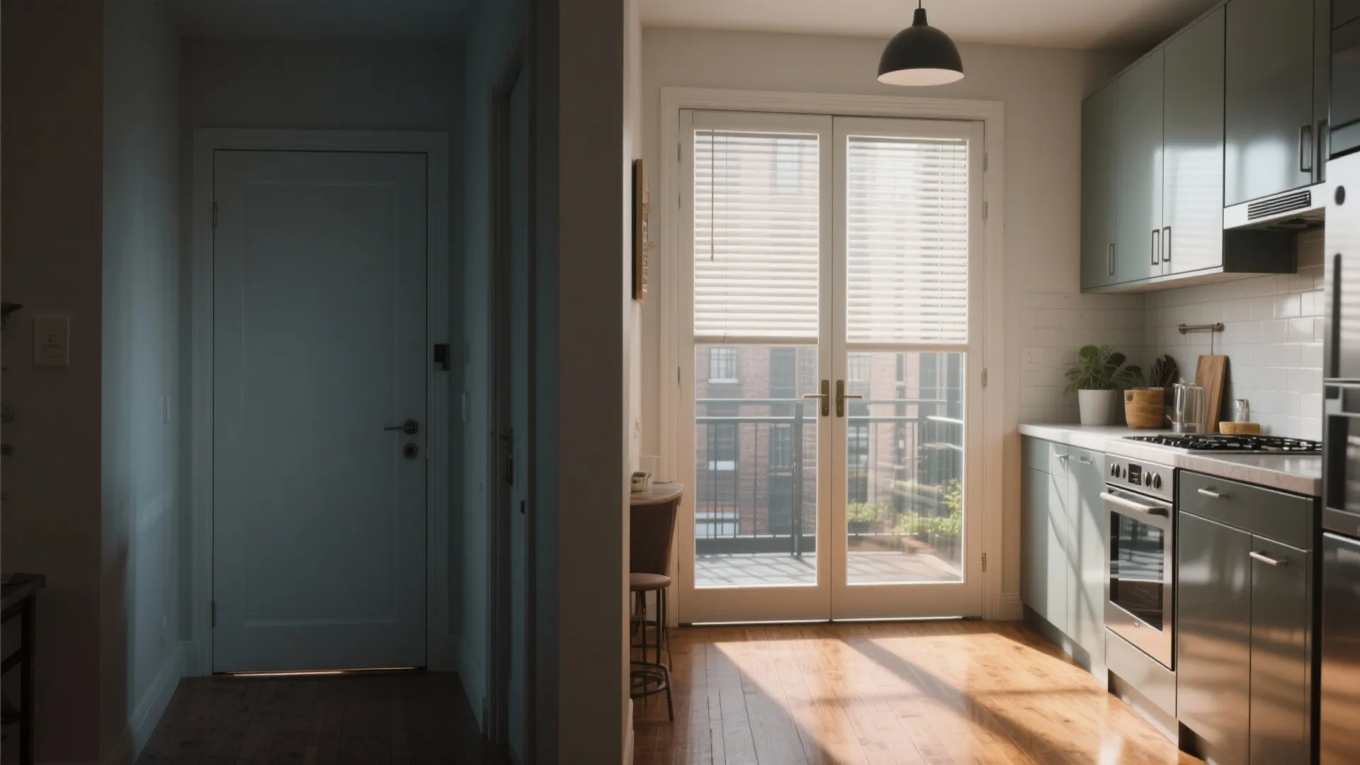 2. Swap the Door for a Full-Height Glass or French Door