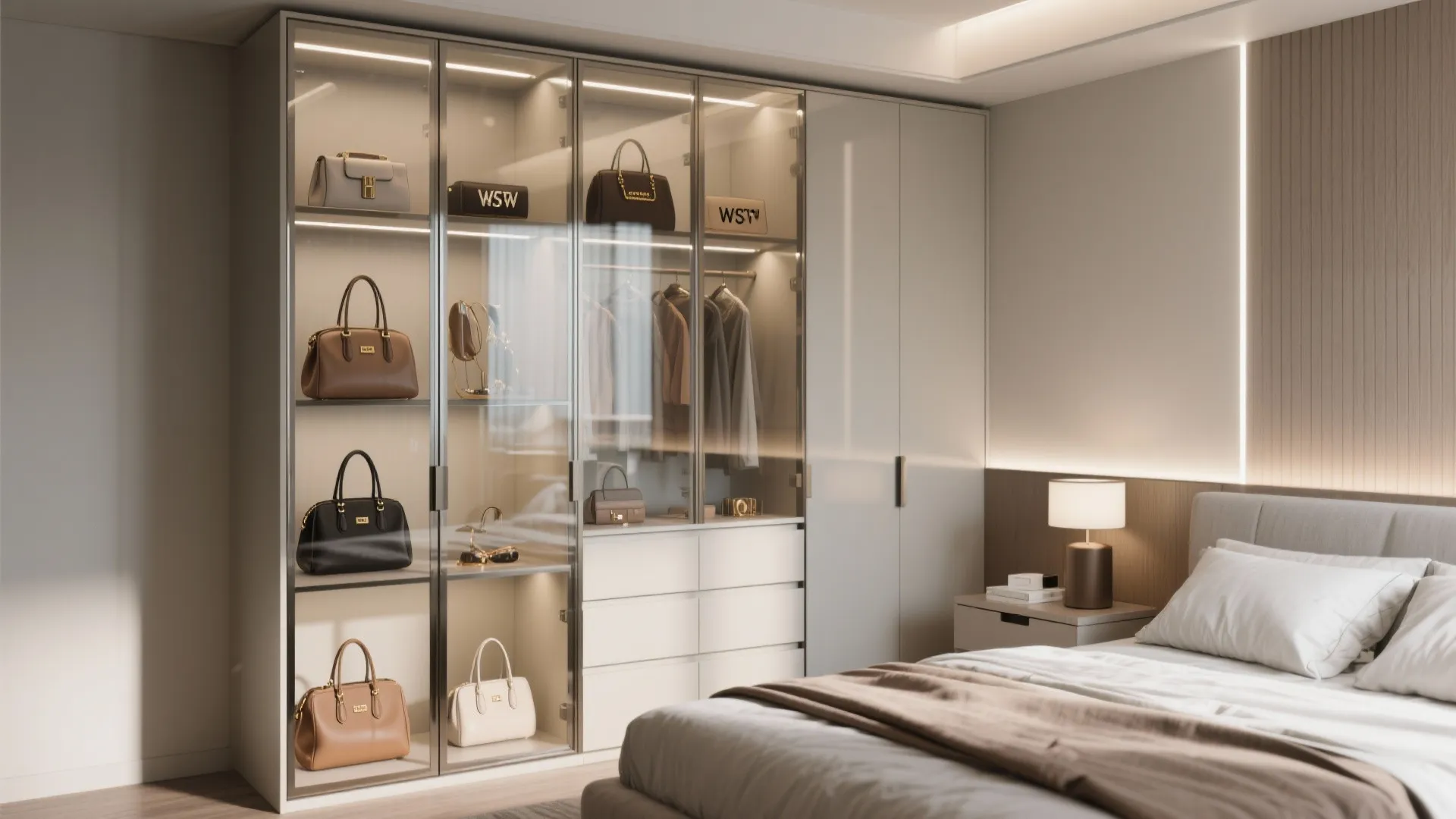 3. Glass-Front Almirah Display