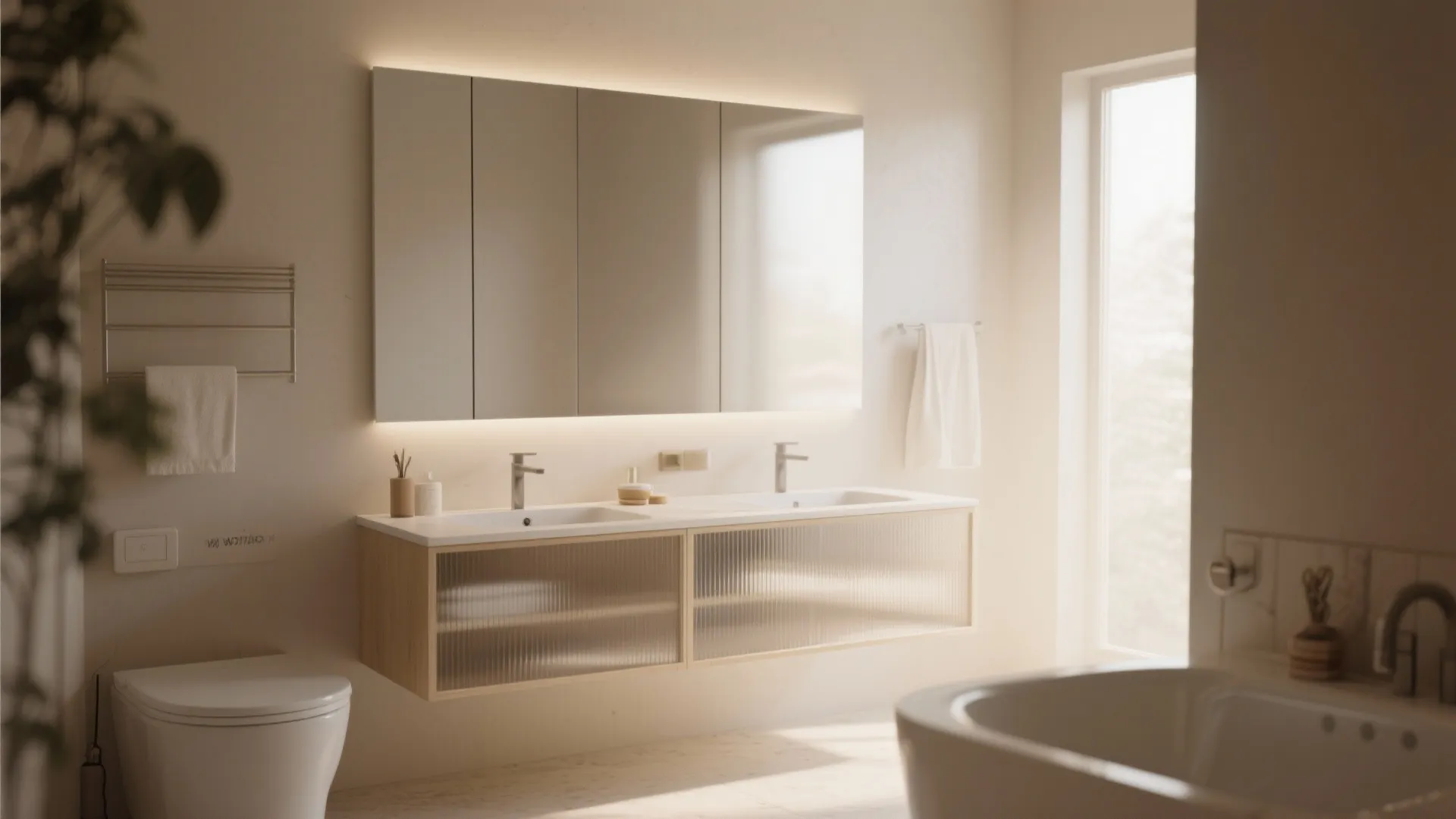 6. Glass-front cabinets for lightness