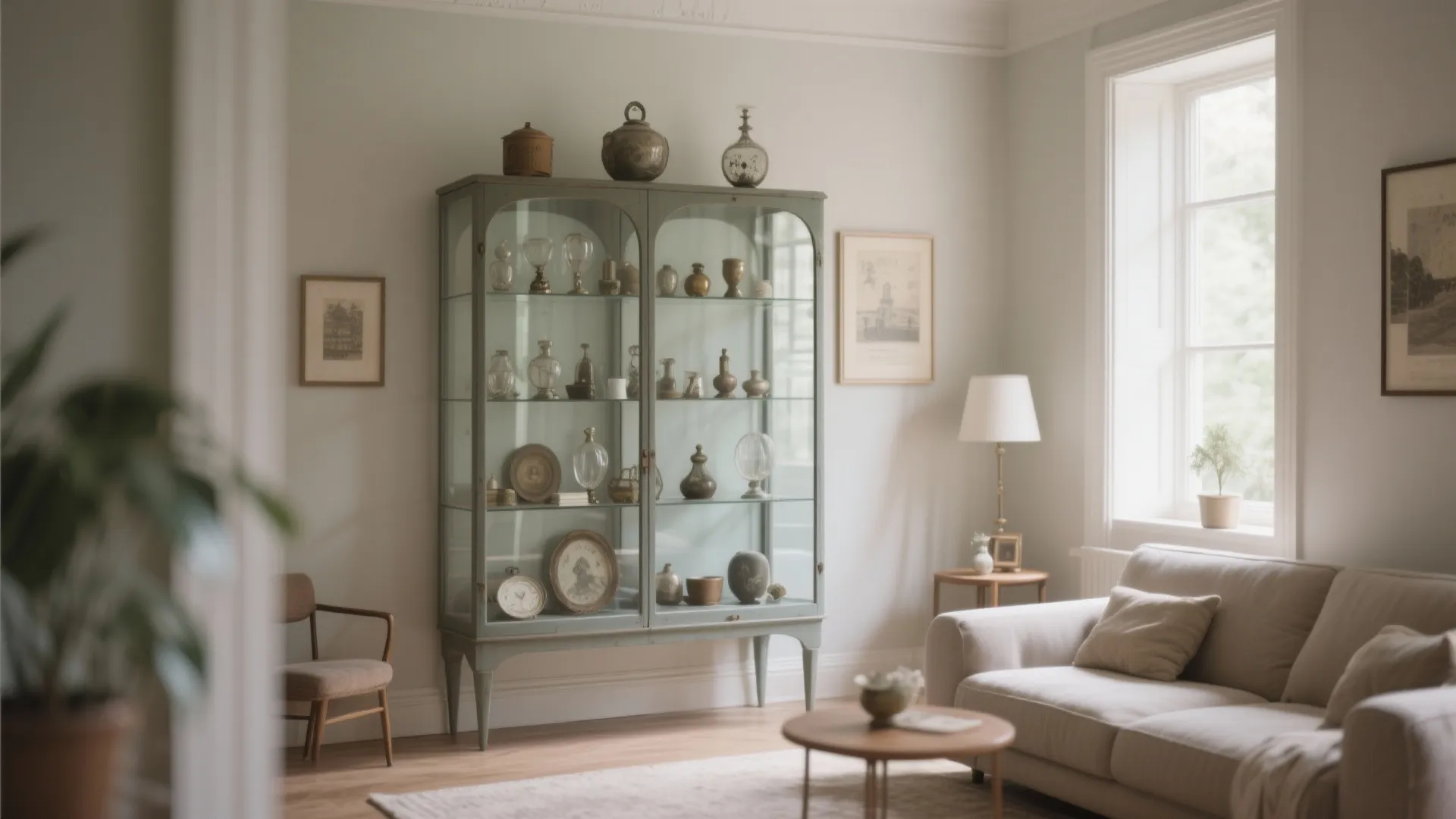 9. Glass-Front Cabinets