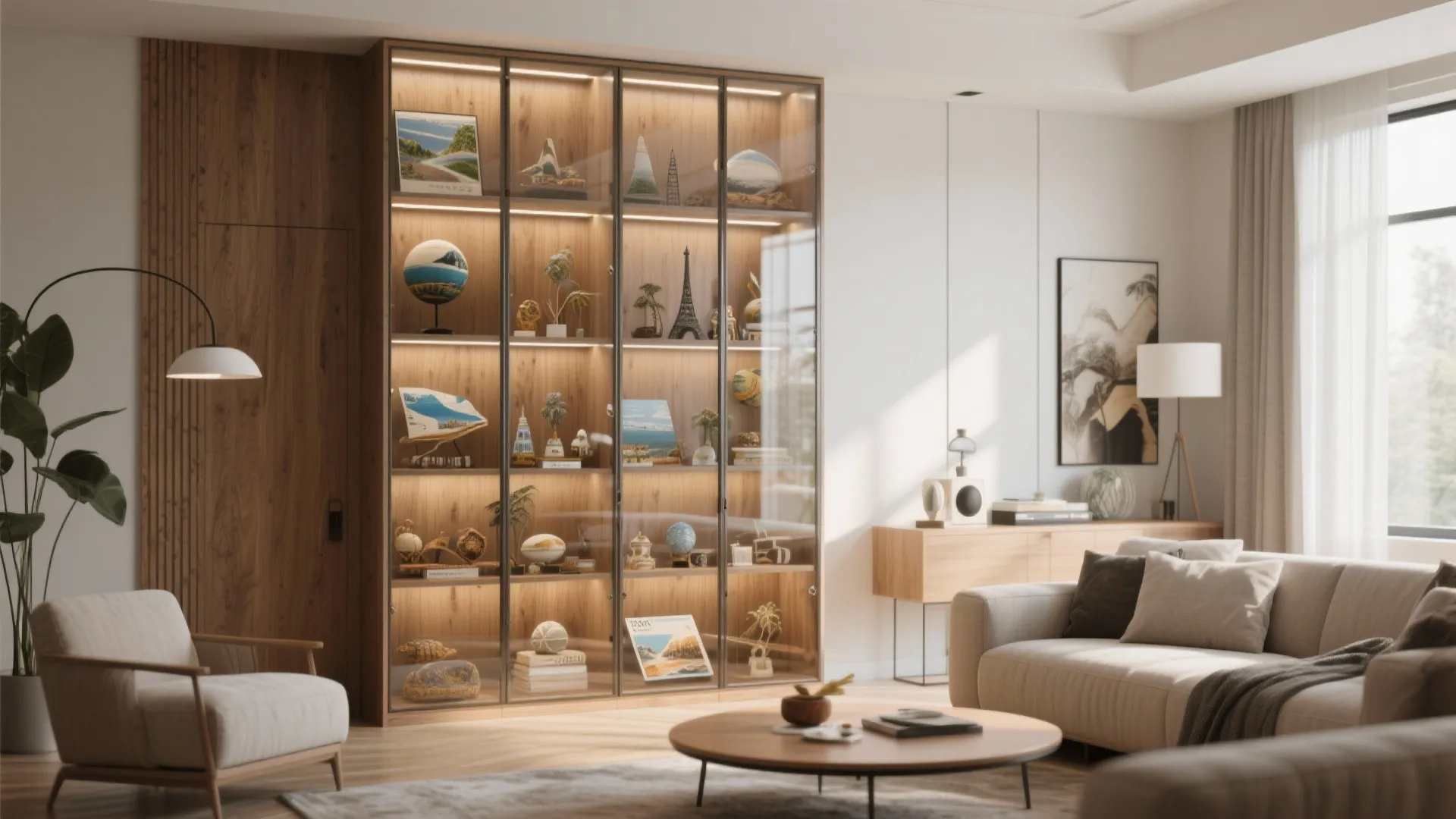 8. Glass-Front Cabinets or Shelving