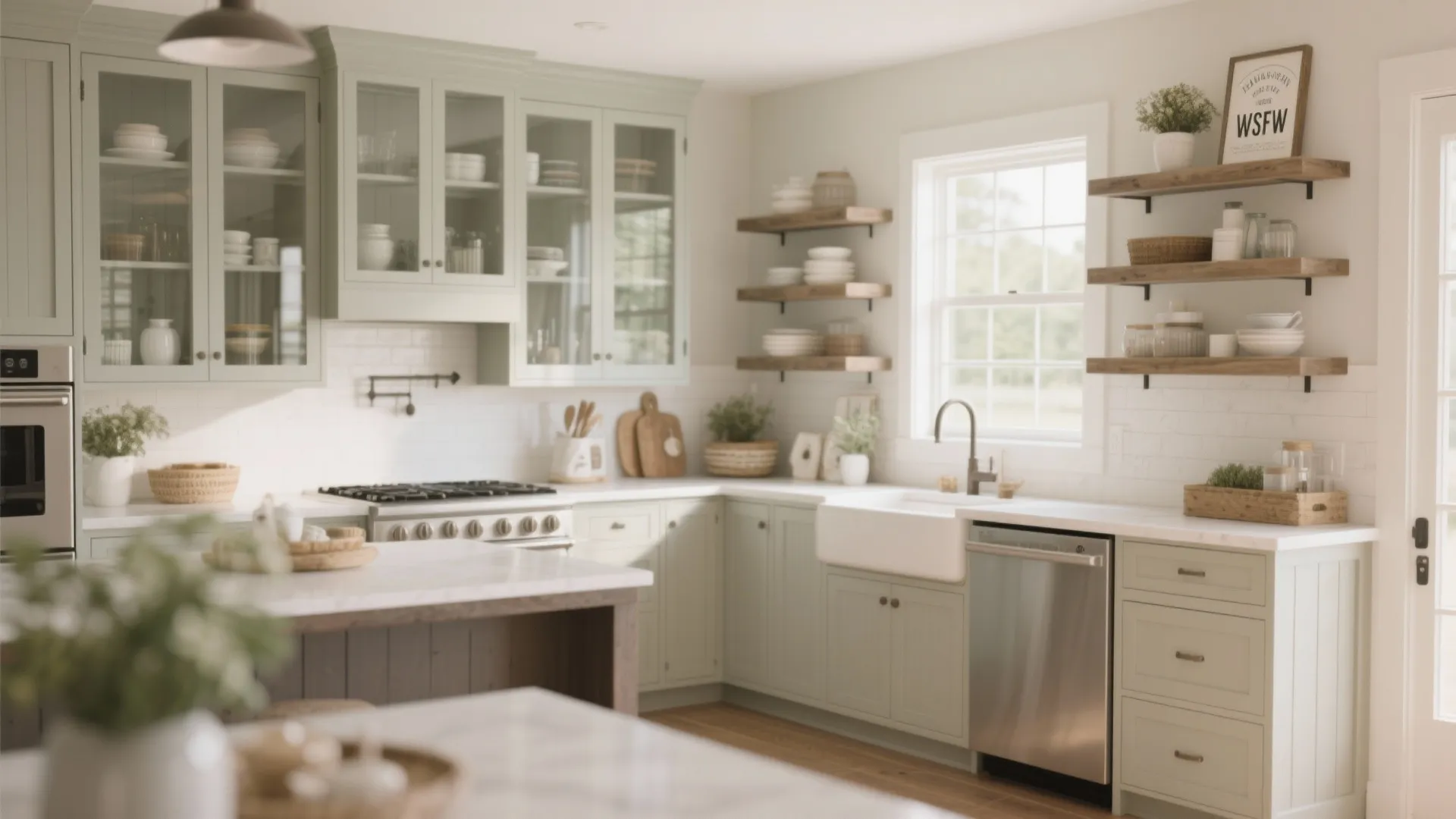 1. Open Shelving with a Twist