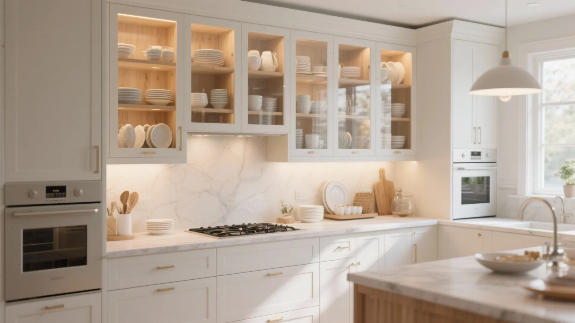 3. Glass-Front Cabinets