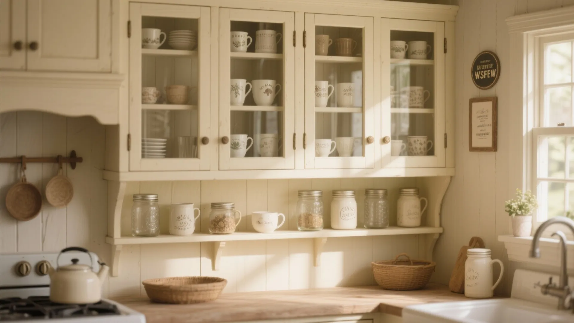 5. Glass-Front Cabinets