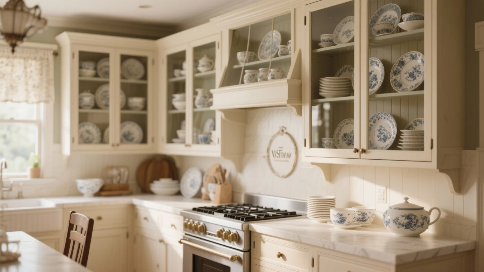 7. Glass-Front Cabinets