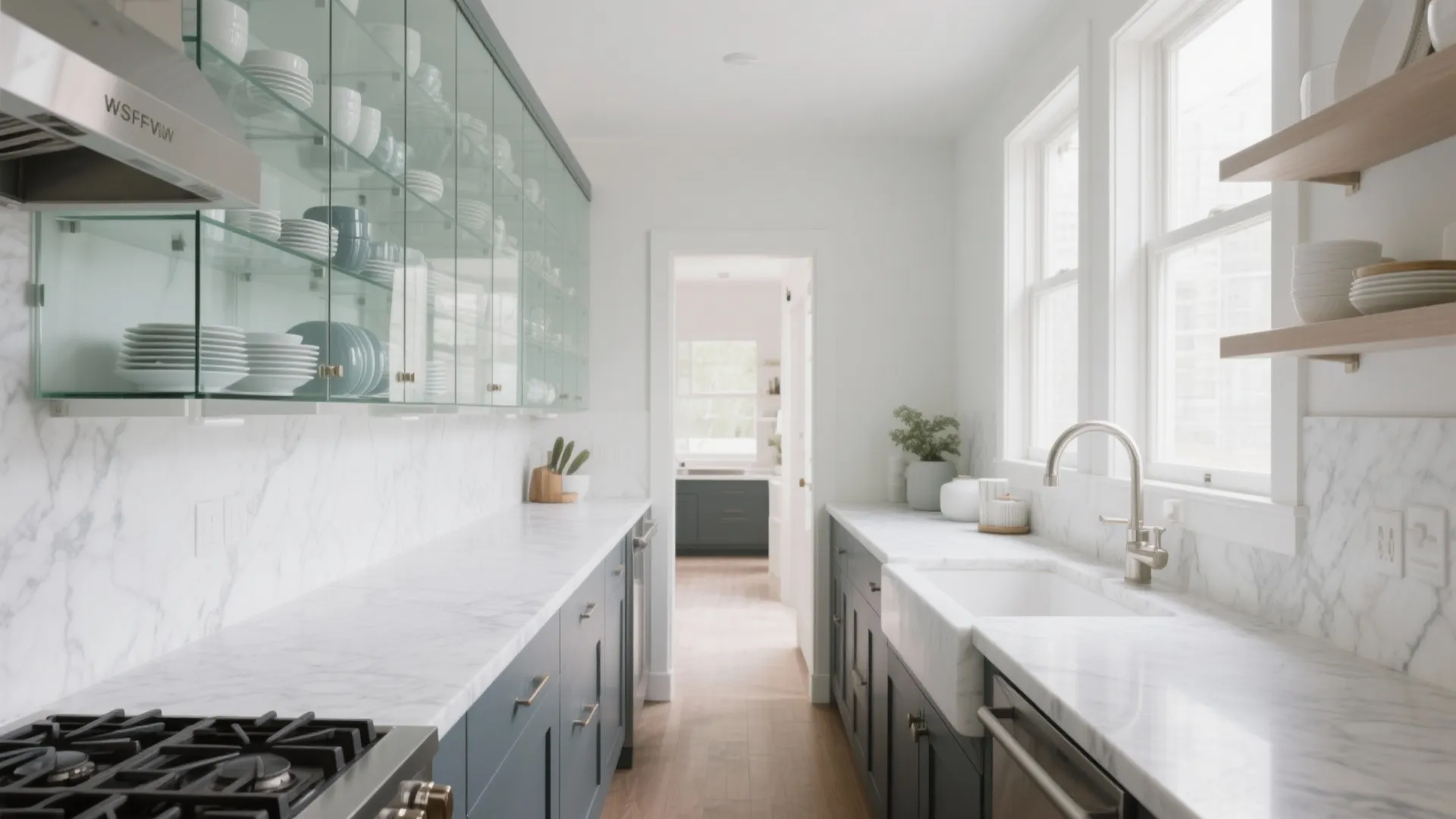 4. Glass-Front Cabinets