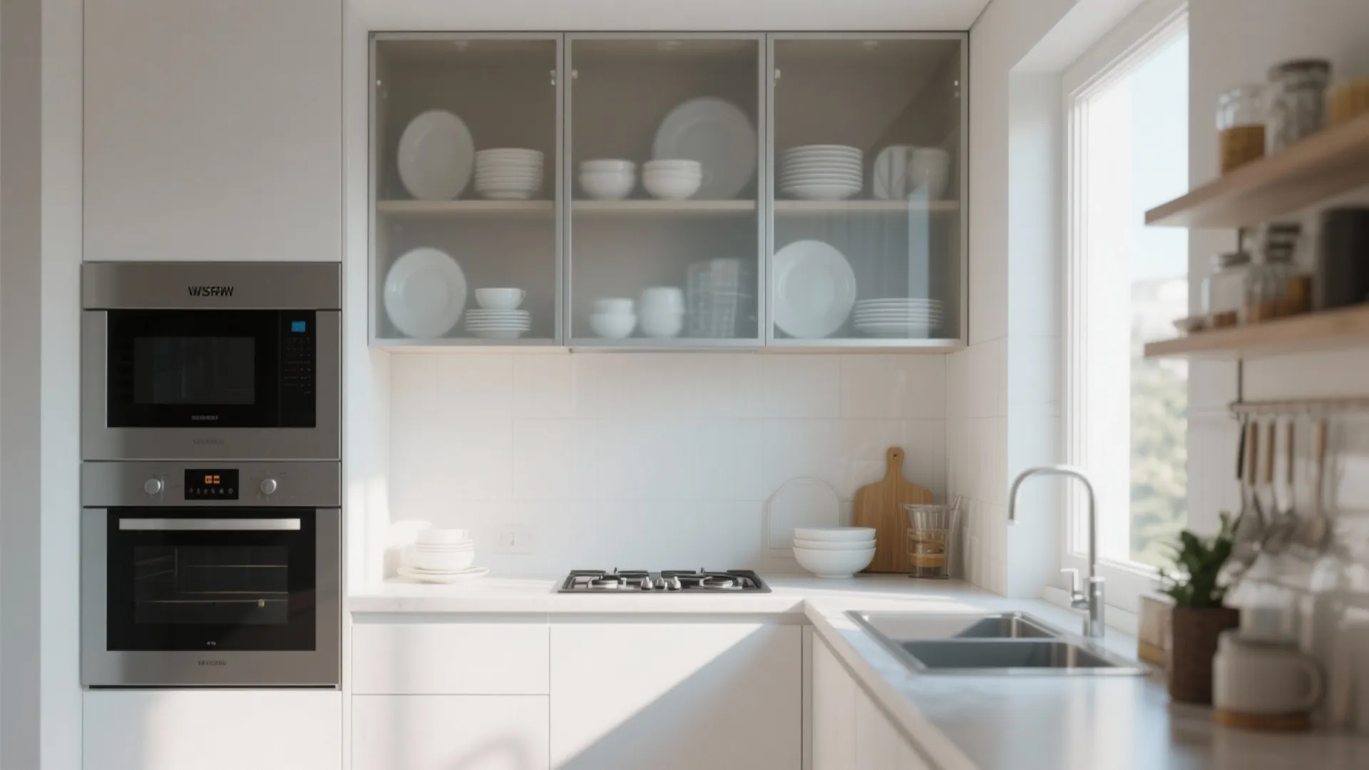 Glass-front cabinets