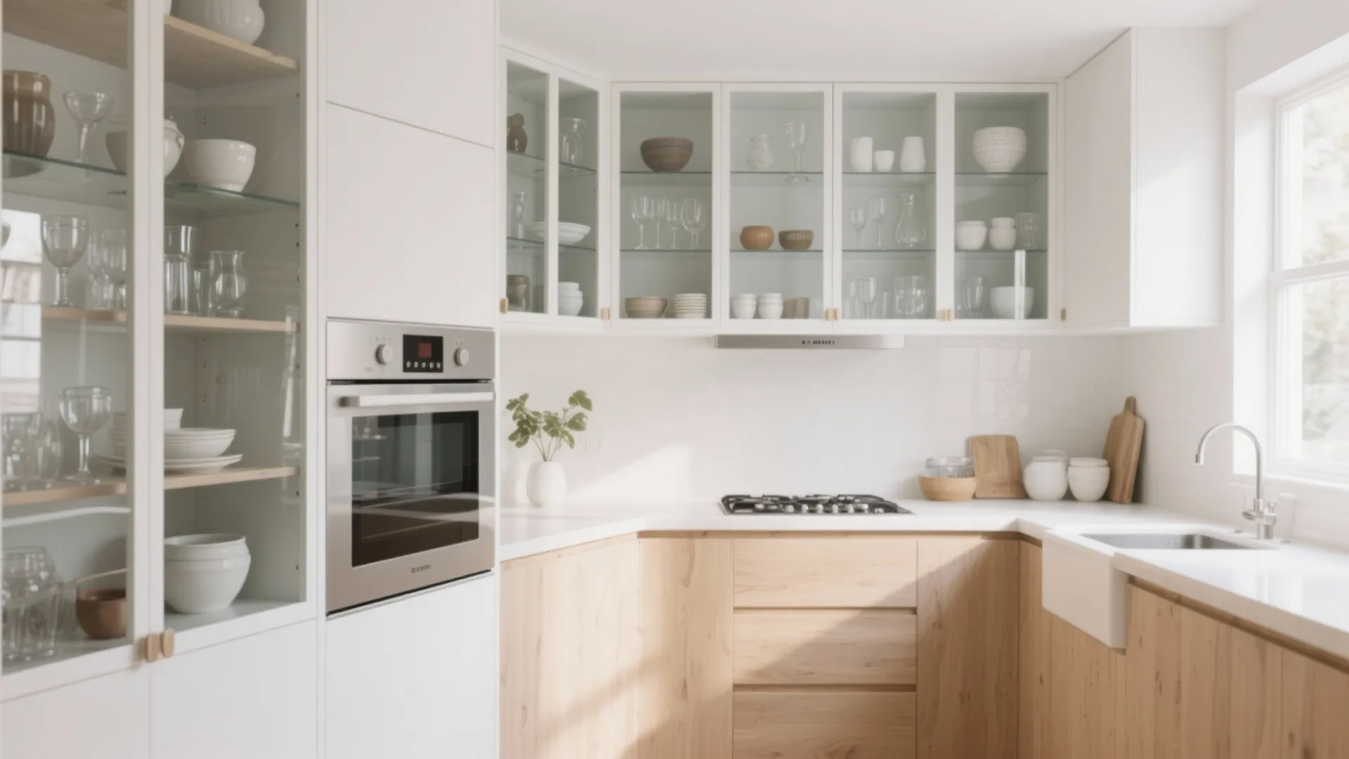 7. Use Glass-Front Cabinets