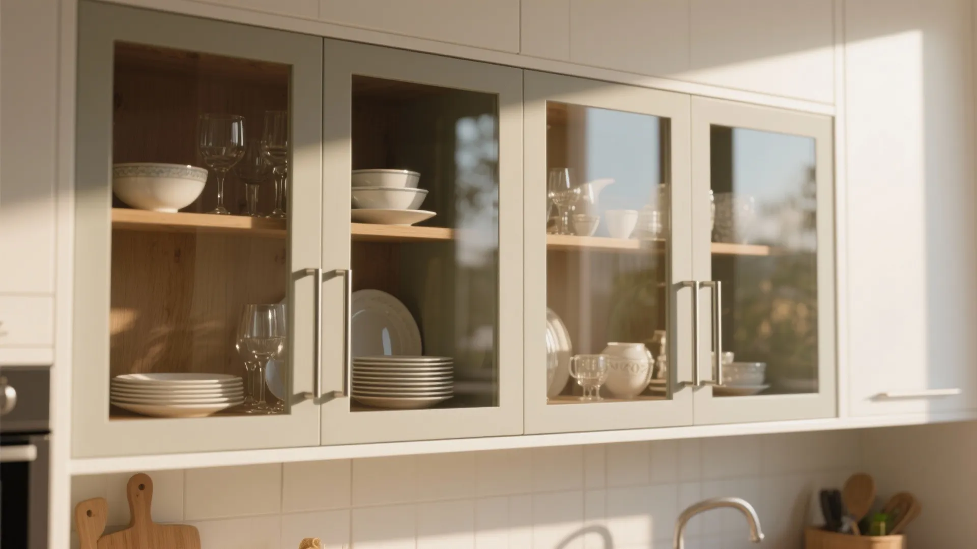 5. Glass-Front Cupboards