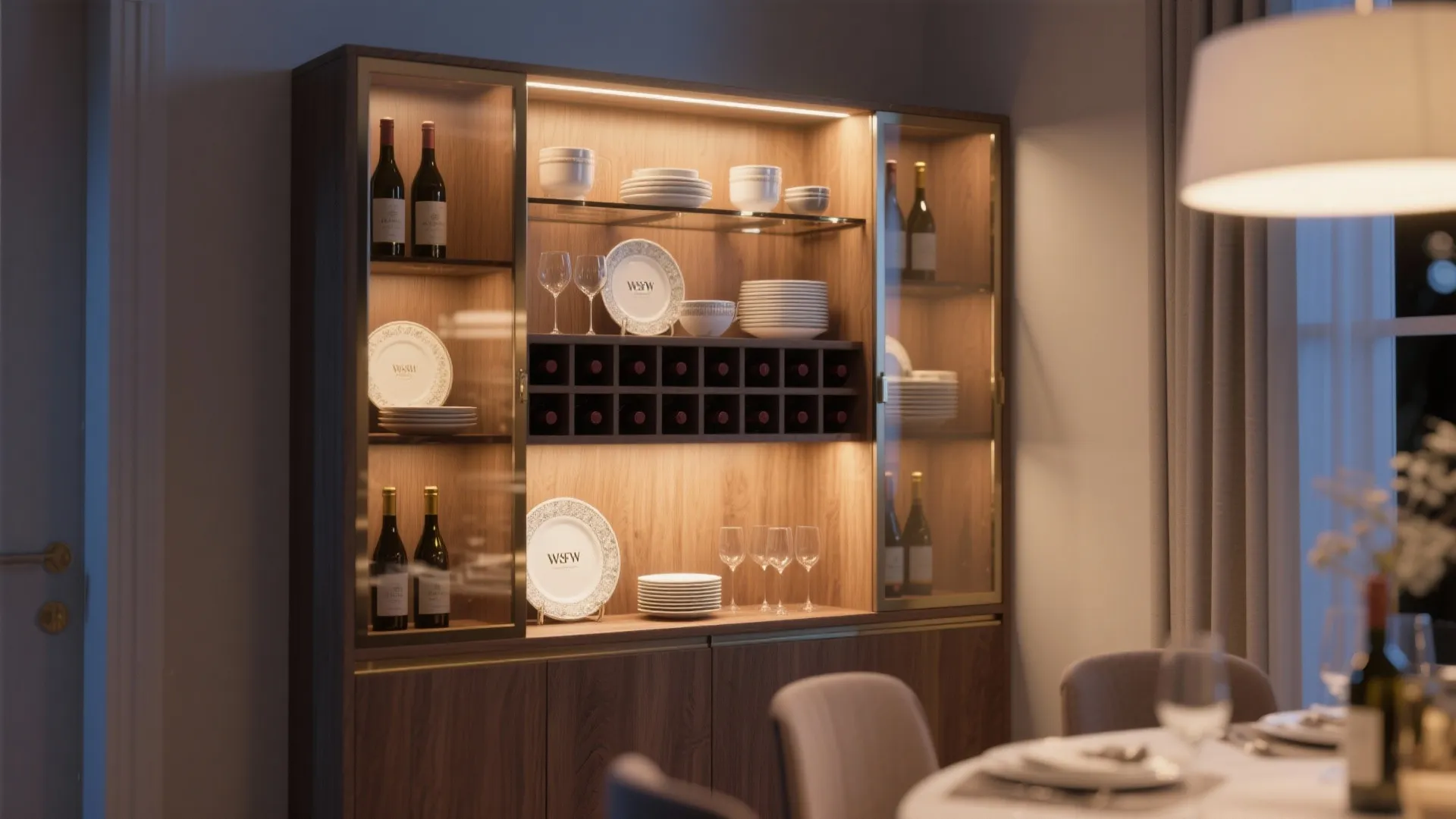 7. Glass-Front with Wine Rack