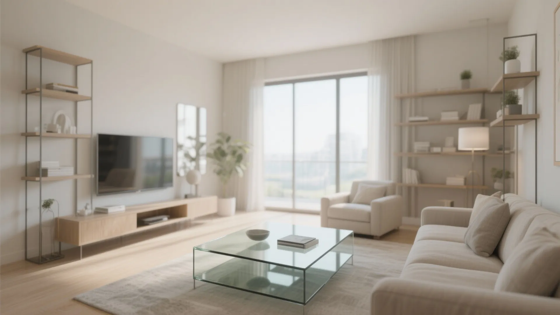 Glass or open-frame furniture