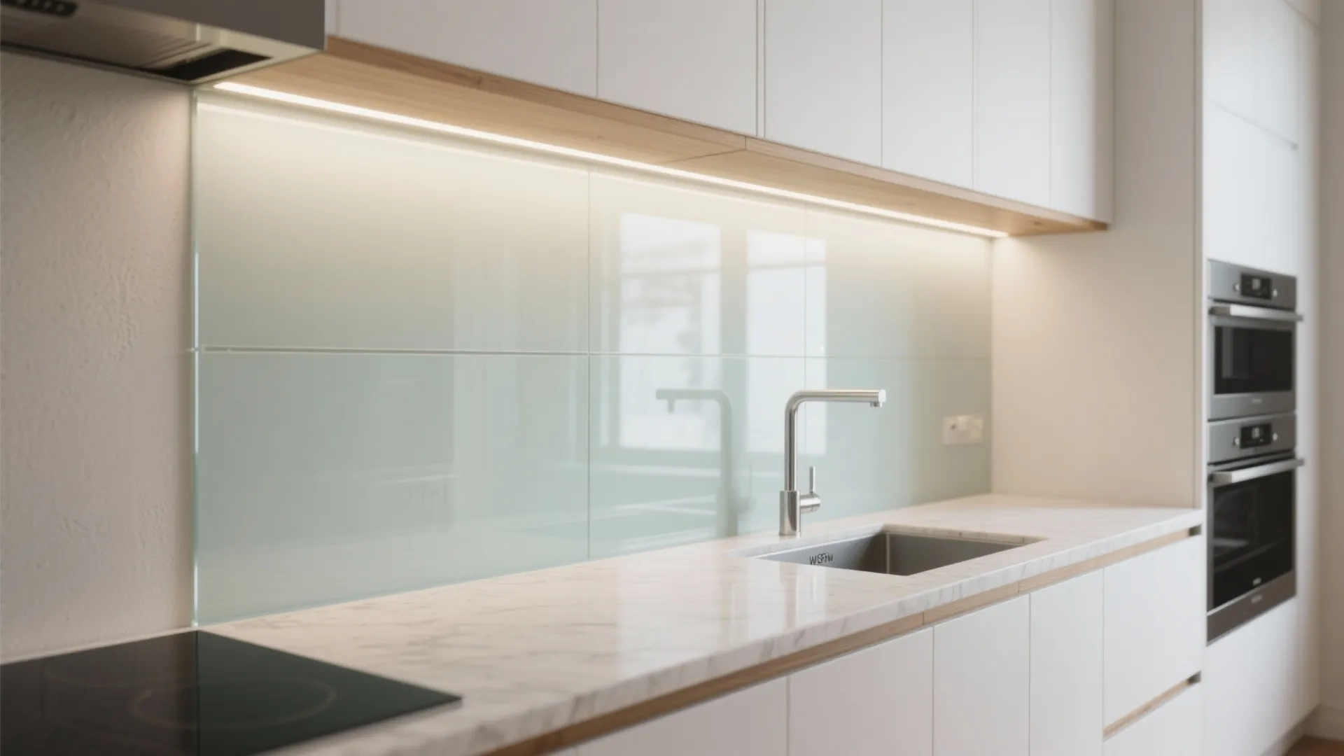 Glass Backsplash for a Brighter Design Wall