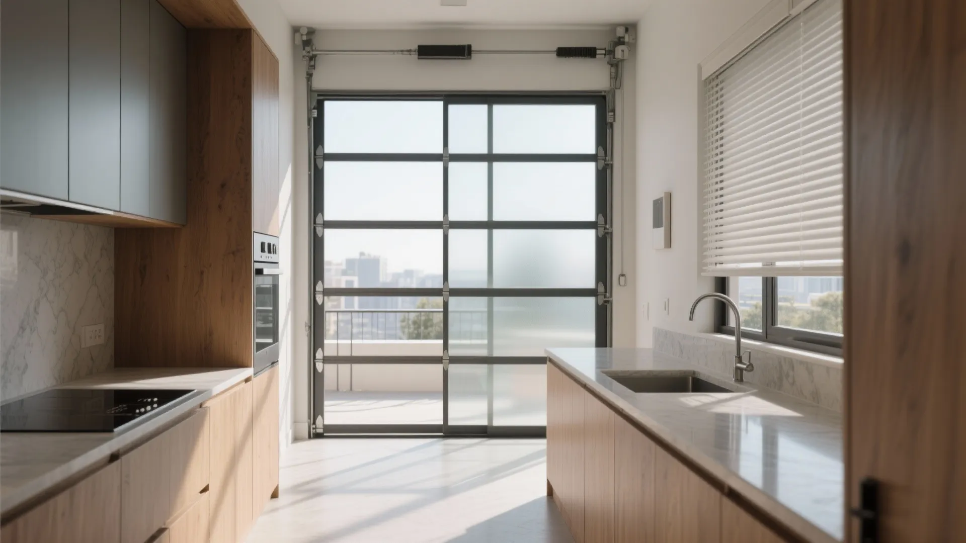 1. Use a glass-paneled garage door to flood light