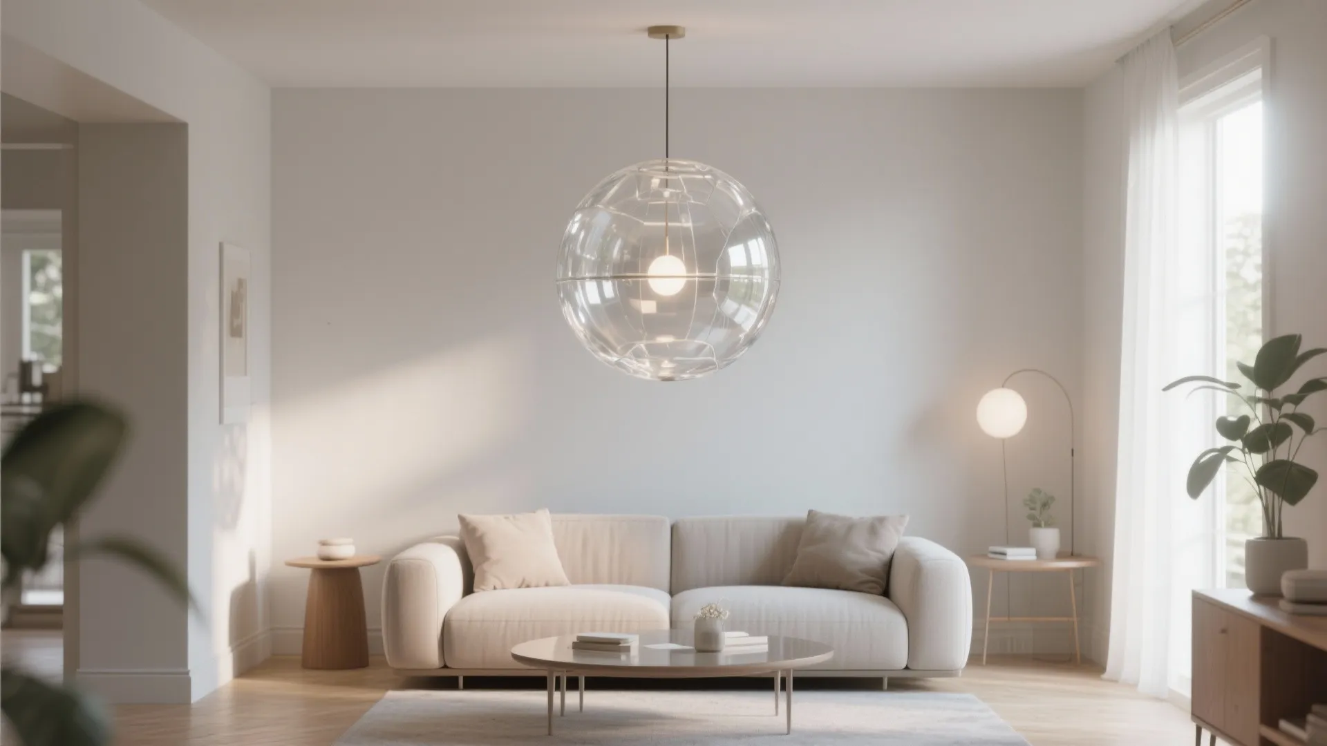 2. Glass Globe Chandeliers