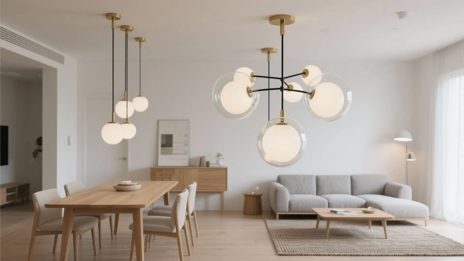 Modern glass globe cluster