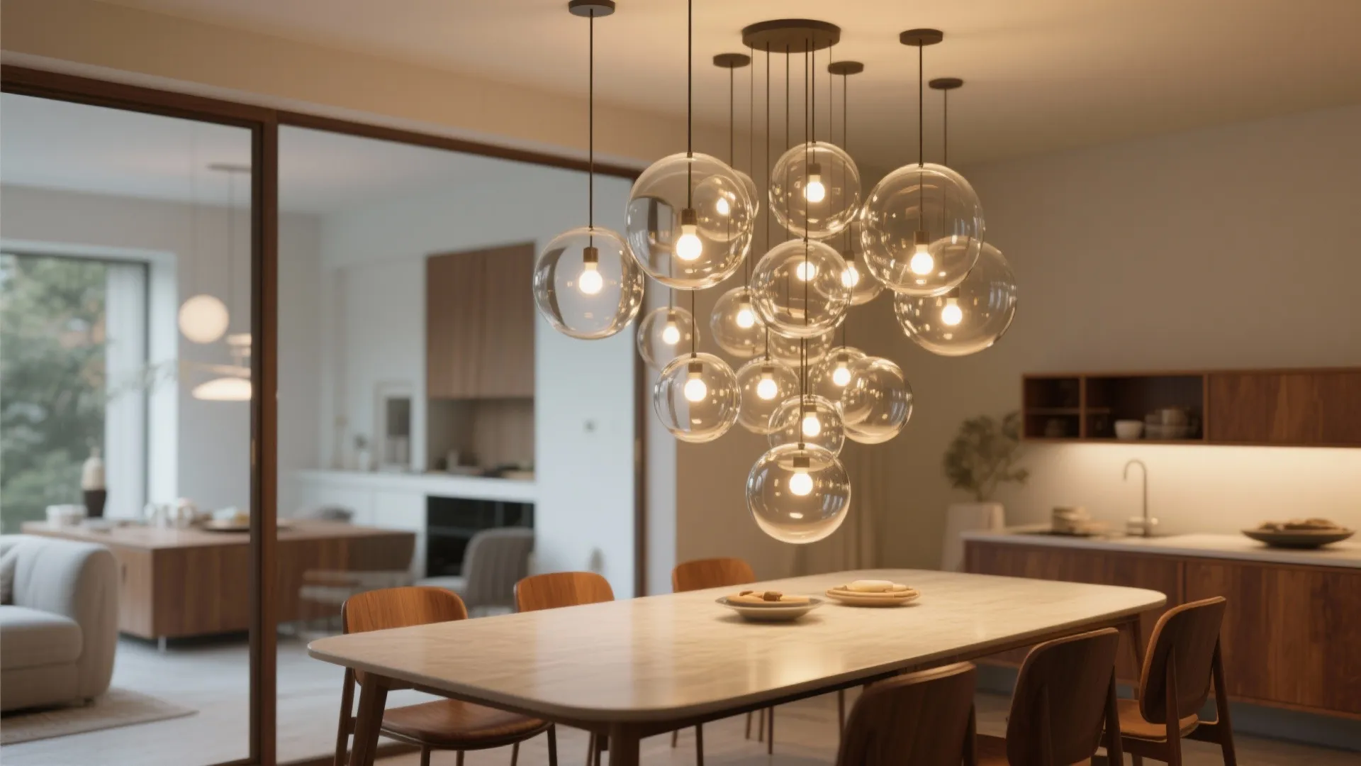 3. Retro Glass Globe Cluster for Mid-Century Flair