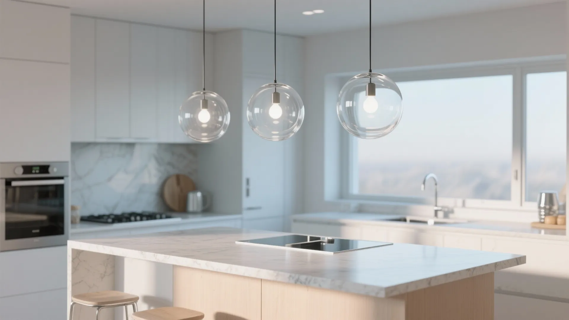 3. Glass Globe Pendants