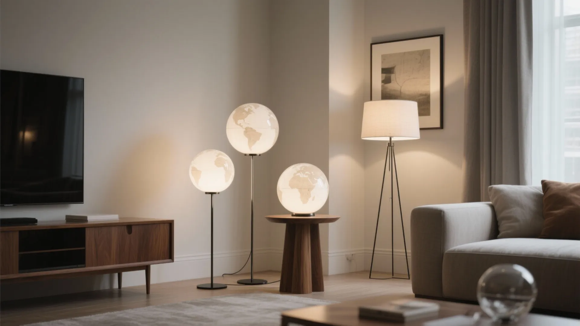 Glass globe clusters for airy, diffused glow