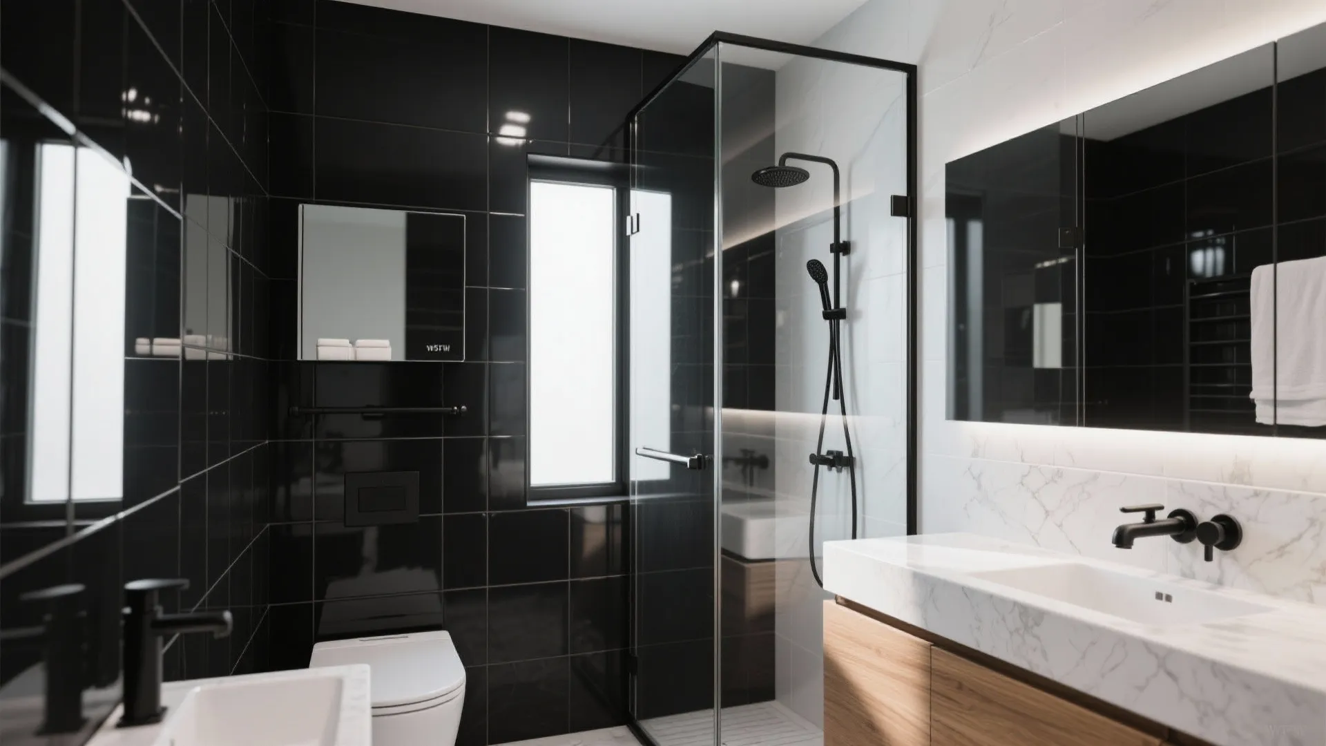 Glass, Mirrors, and Gloss to Balance the Mood