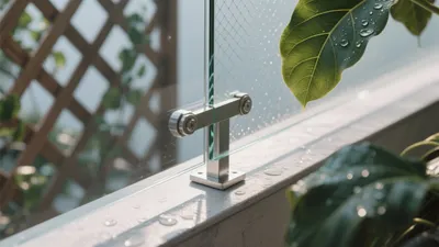 Modern Glass Railing with Greenery Touch