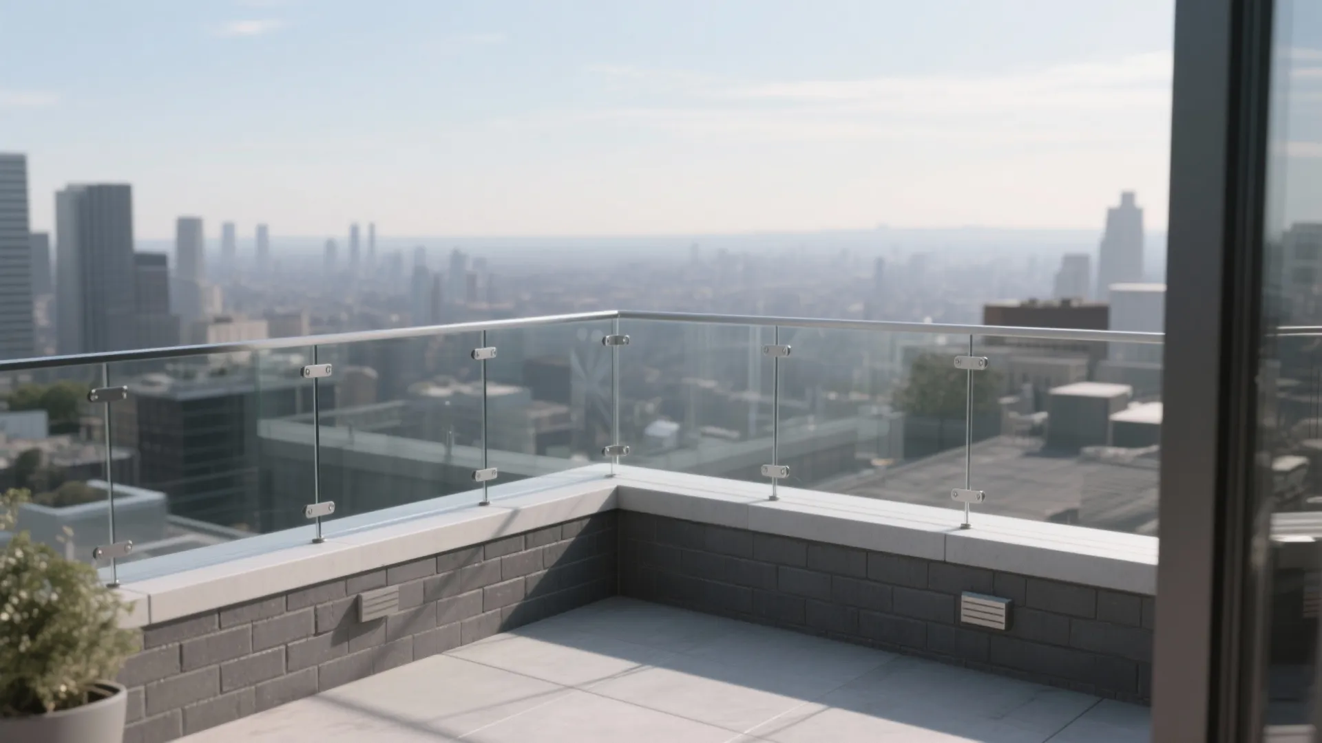 Low parapet plus glass guard: keep views, meet code