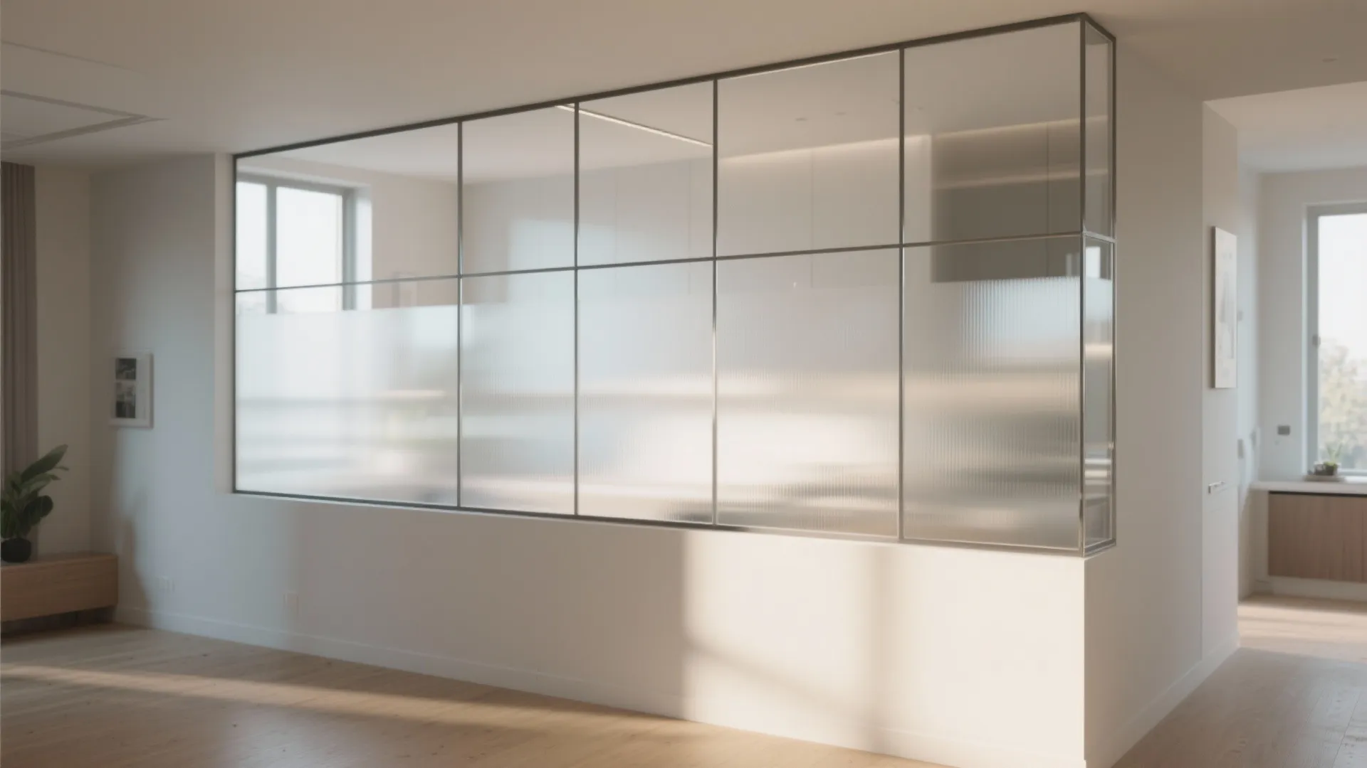 4. Glass-topped Half Wall for Light