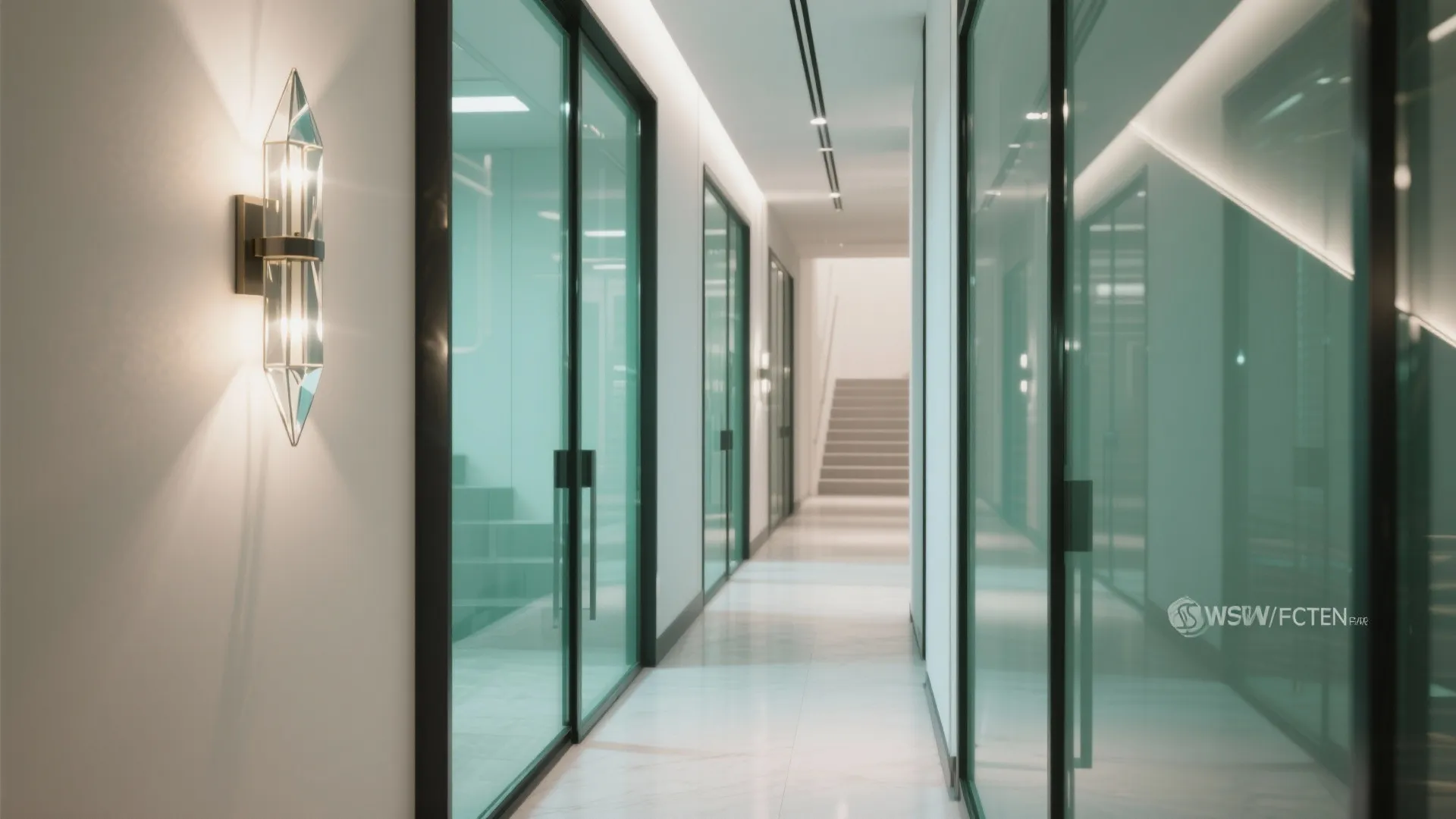 Glass accents for brighter, safer circulation