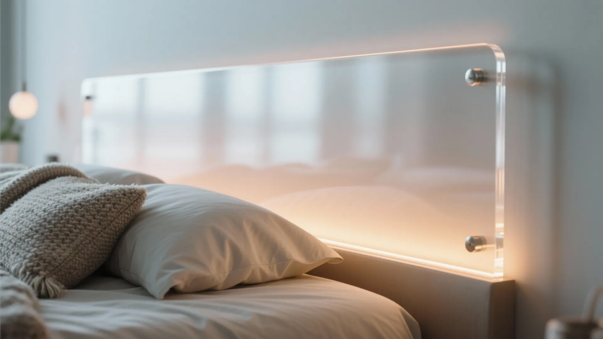 Glass Headboard for Openness