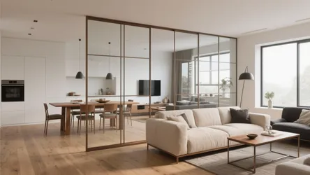 5 Glass Partition Ideas for Living–Dining Spaces