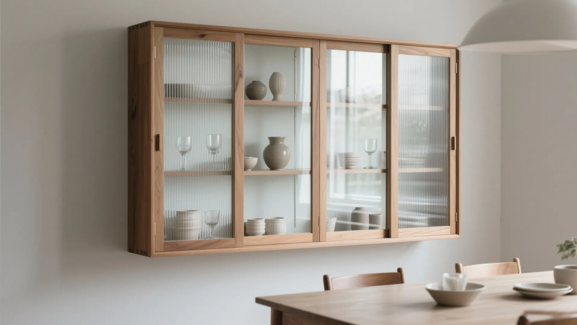 Light, see-through storage: glass hutches and reflective layers