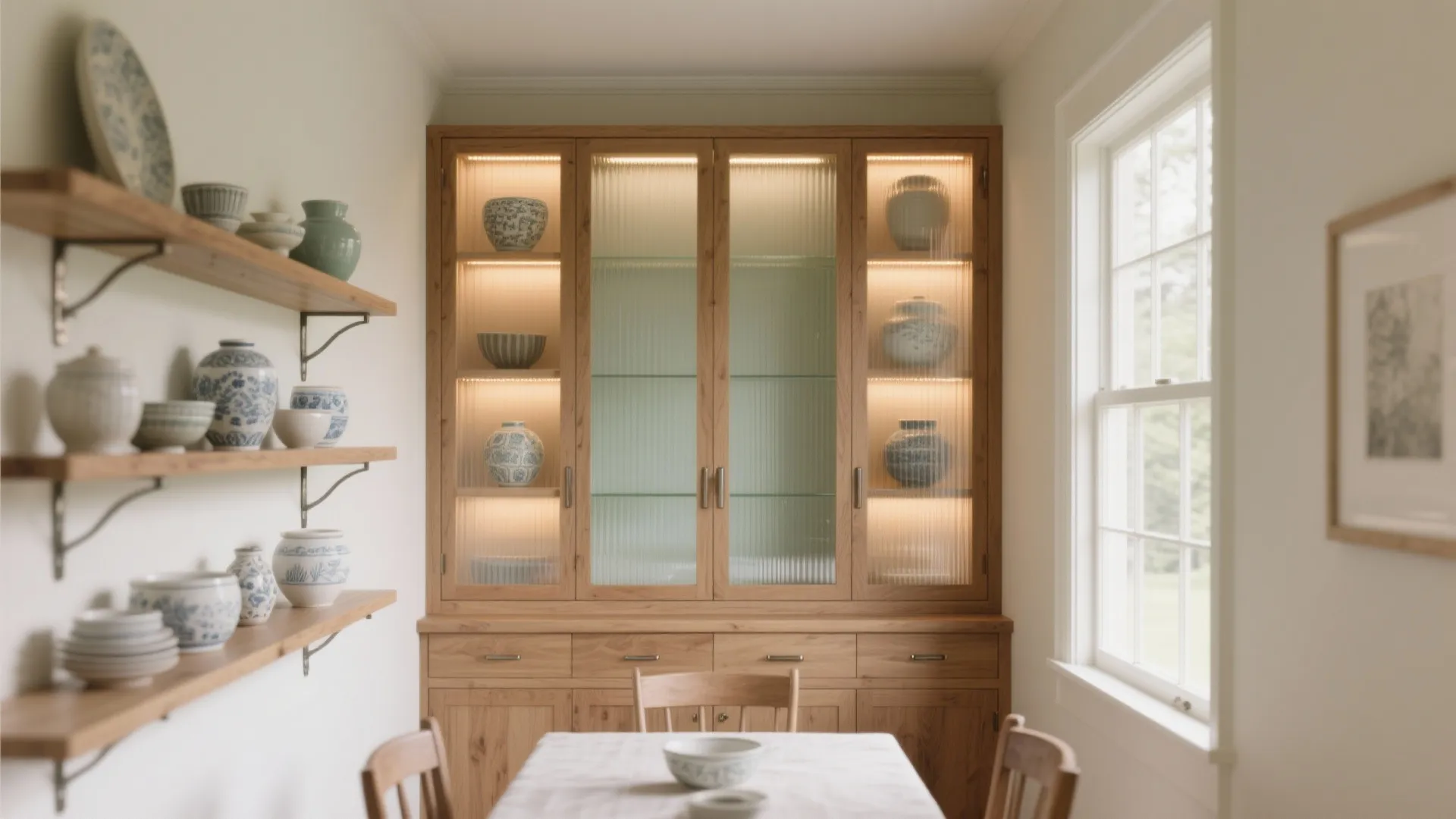 Built-in Hutch With Glass Doors