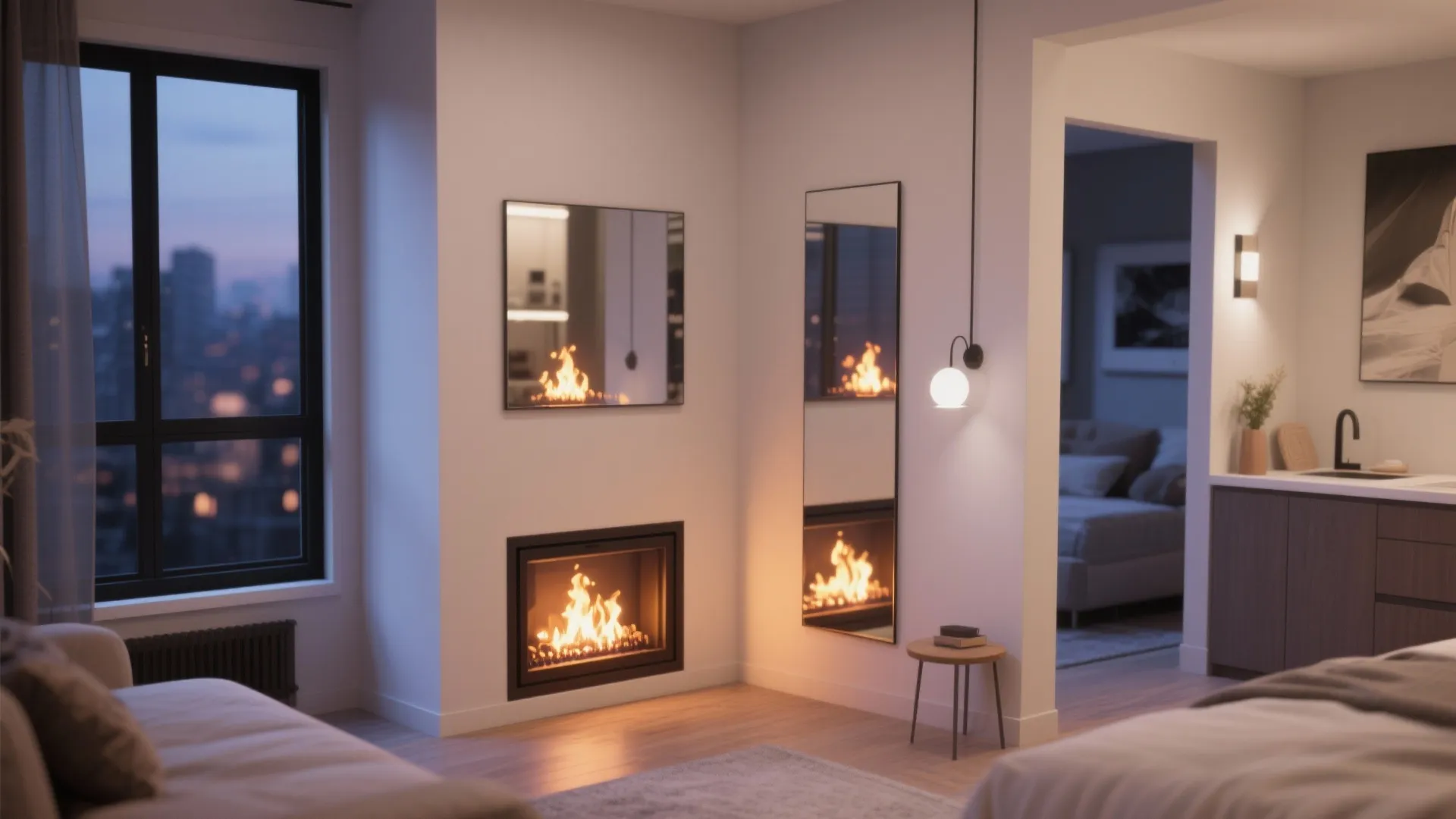 Glass‑Front Insert with Reflective Back Panel