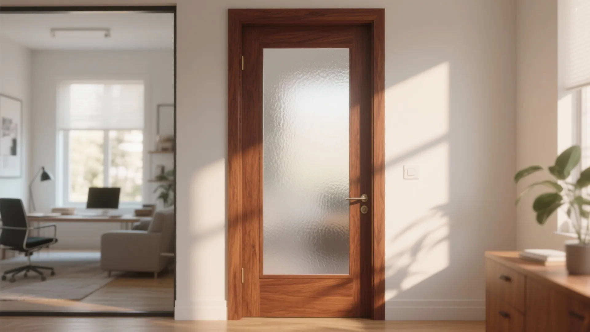 Glass inset wooden doors