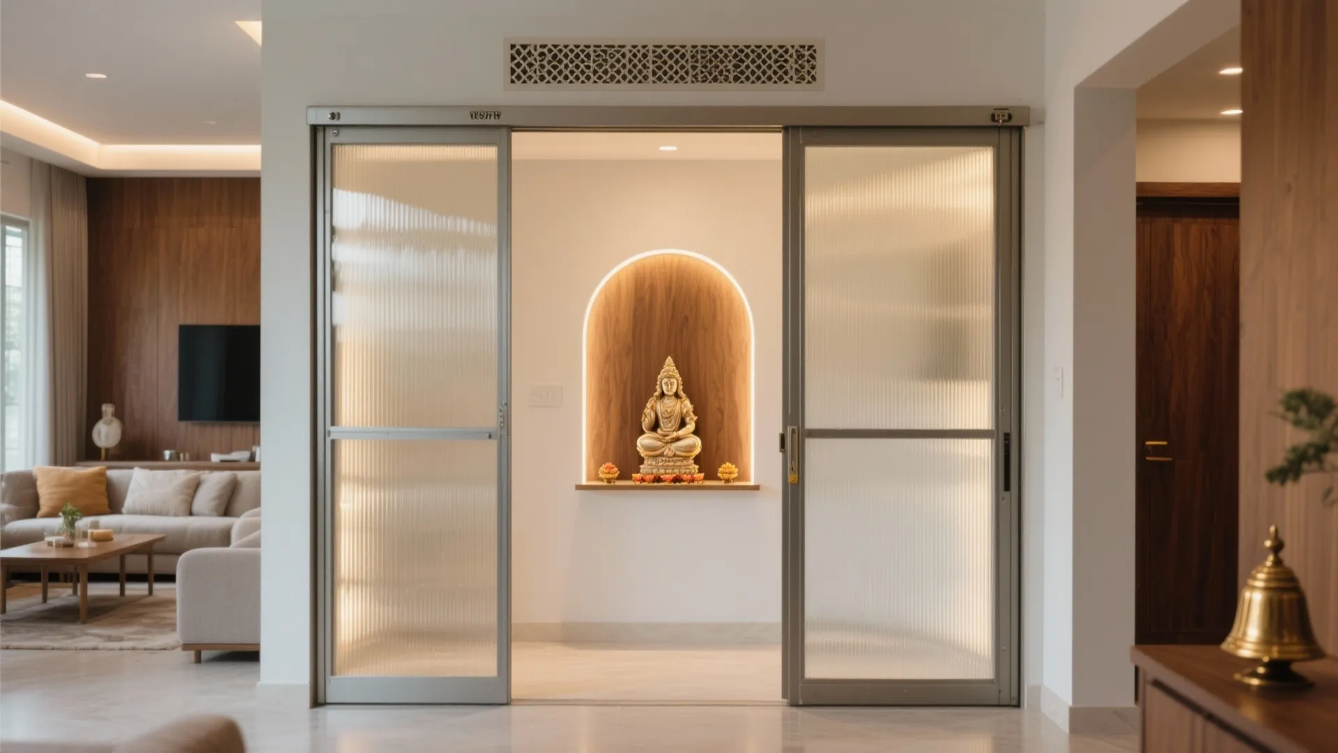 Translucent Glass or Jaali Doors for Light and Privacy