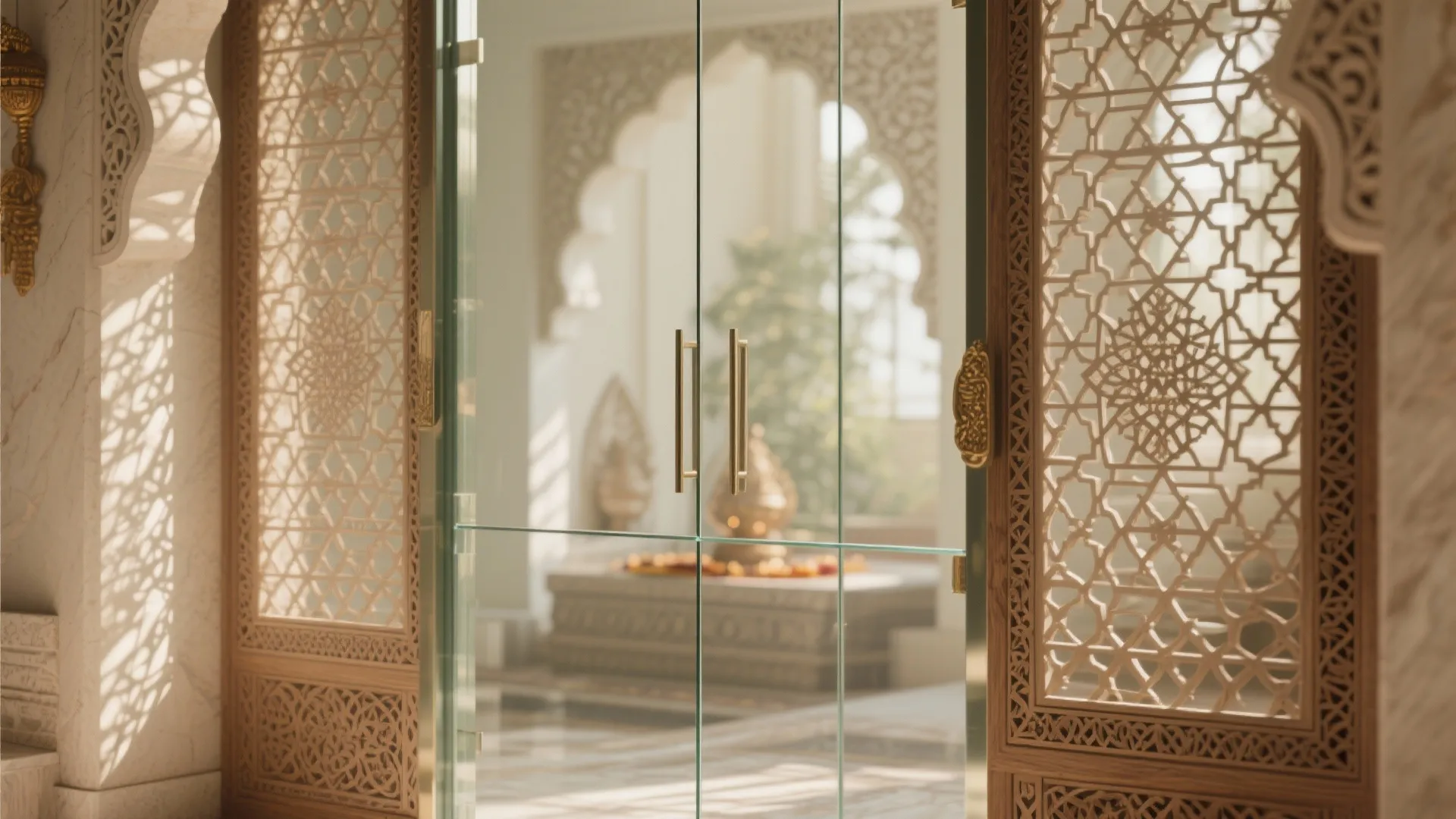 Glass with Intricate Jaali Inserts