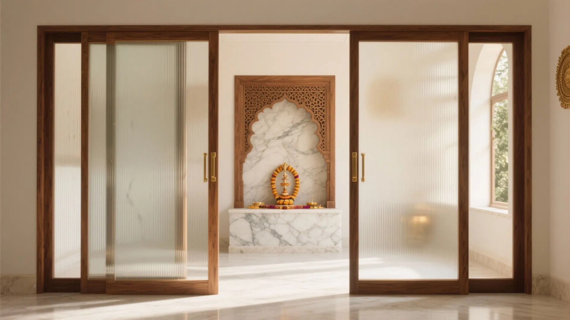 Glass or Jaali Partitions for Light and Quiet