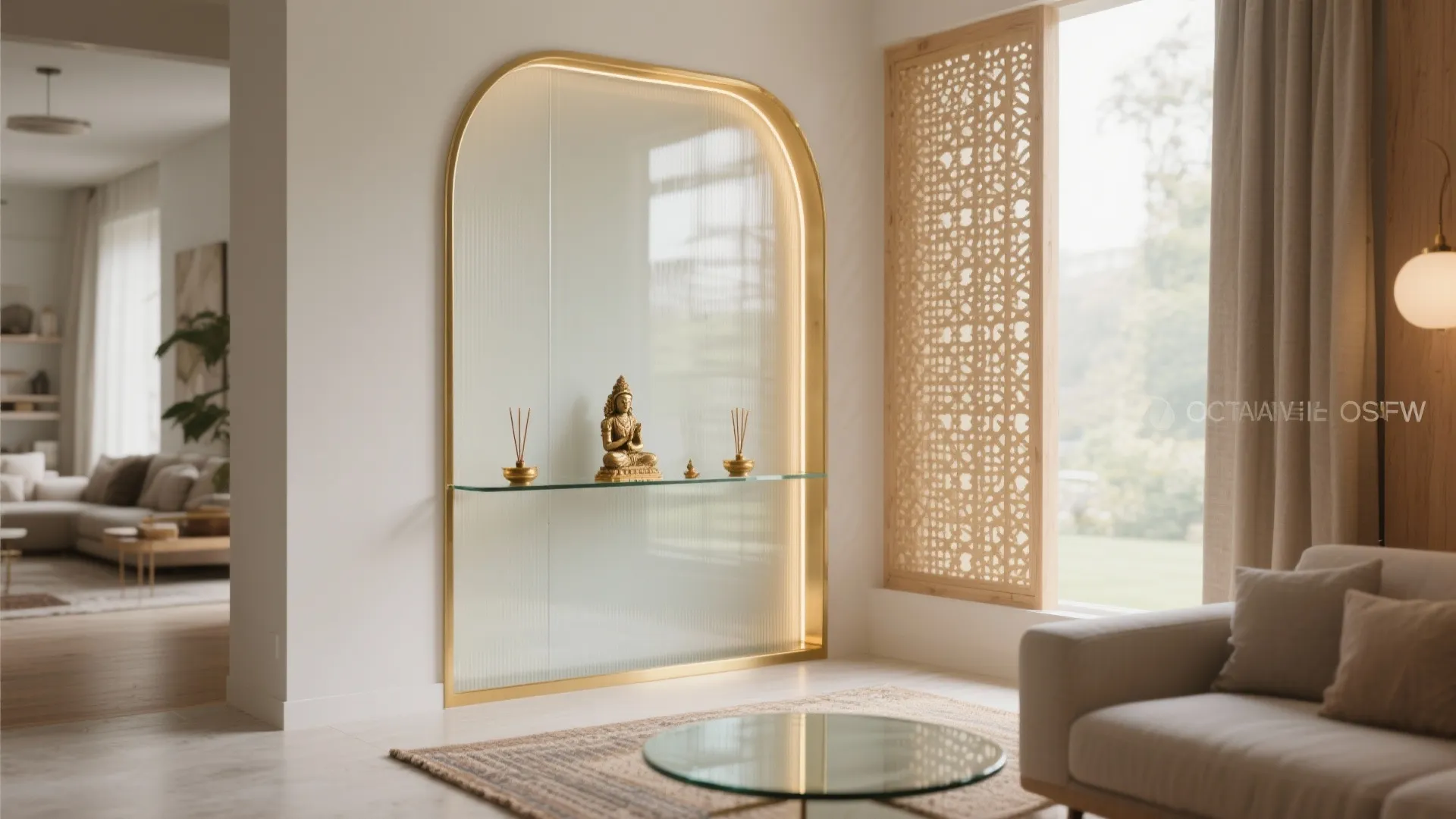 Airy Glass or Lattice Screen Mandir