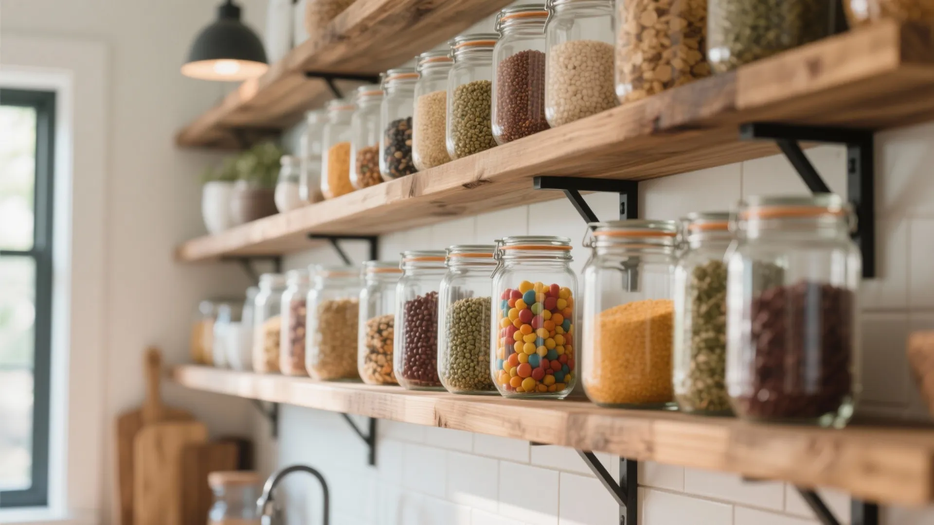 Idea 2: Glass Jar Display Shelves