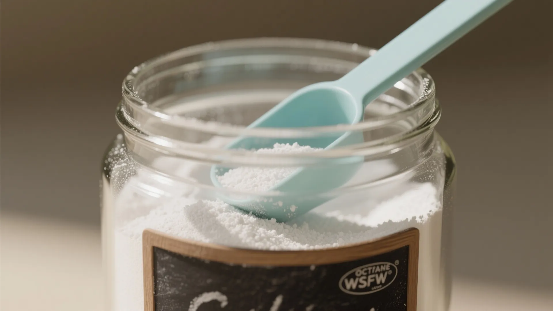 1. Clear glass jars with measured scoops