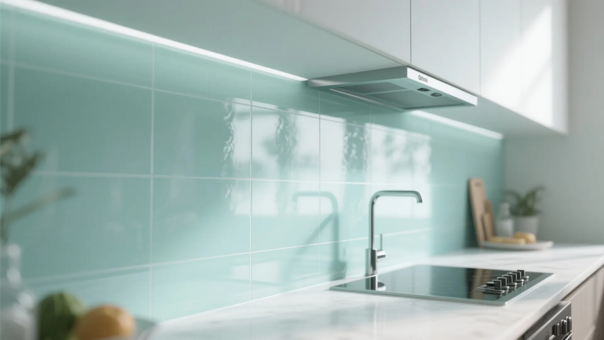 3. Glass Kitchen Backsplash