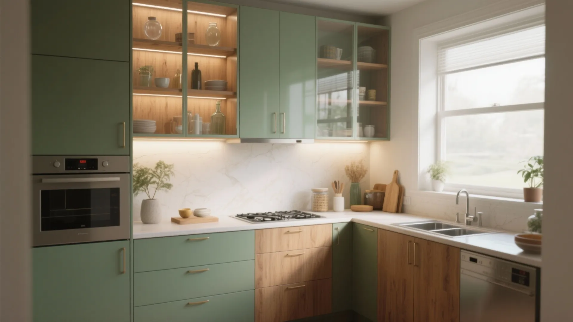 Glass Kitchen Cabinet Doors: 5 Inspiring Ideas: How to use glass in kitchen cabinet doors to expand light, style, and storage in small spaces