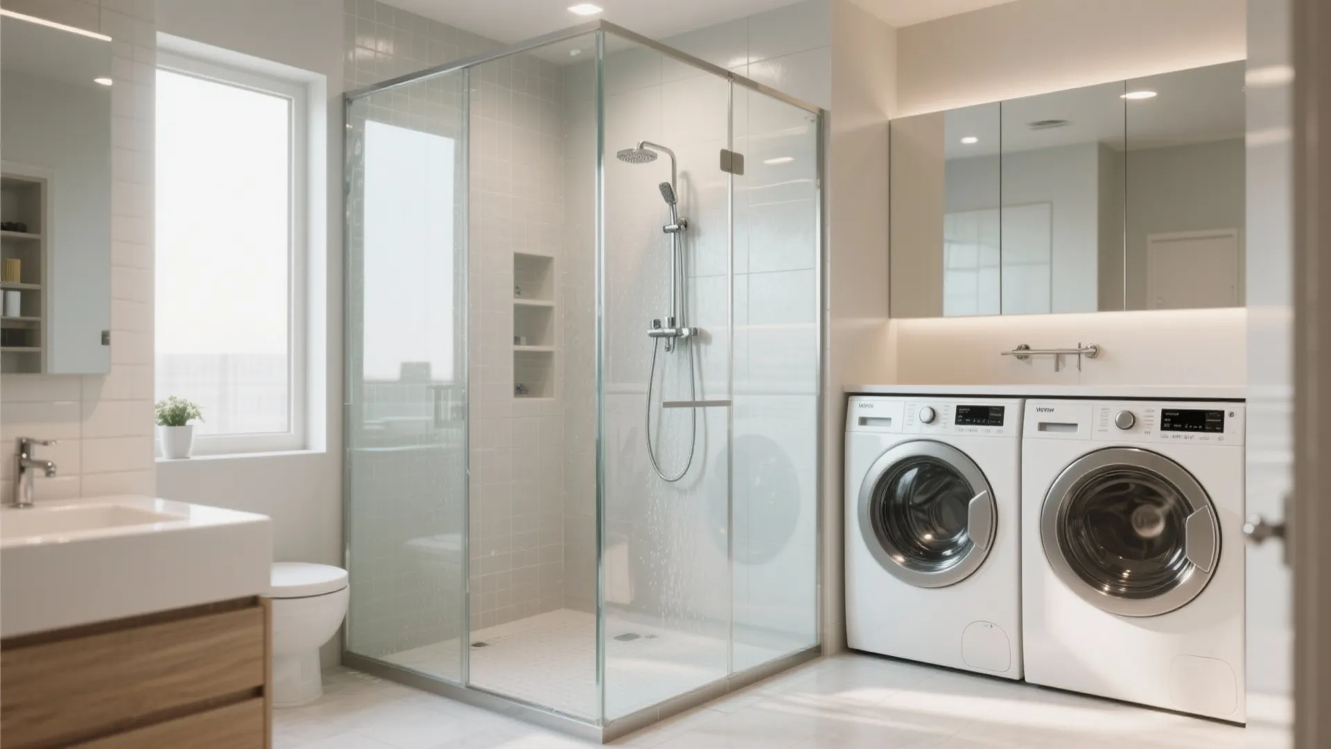 Wet Zone Separation with Glass Partition