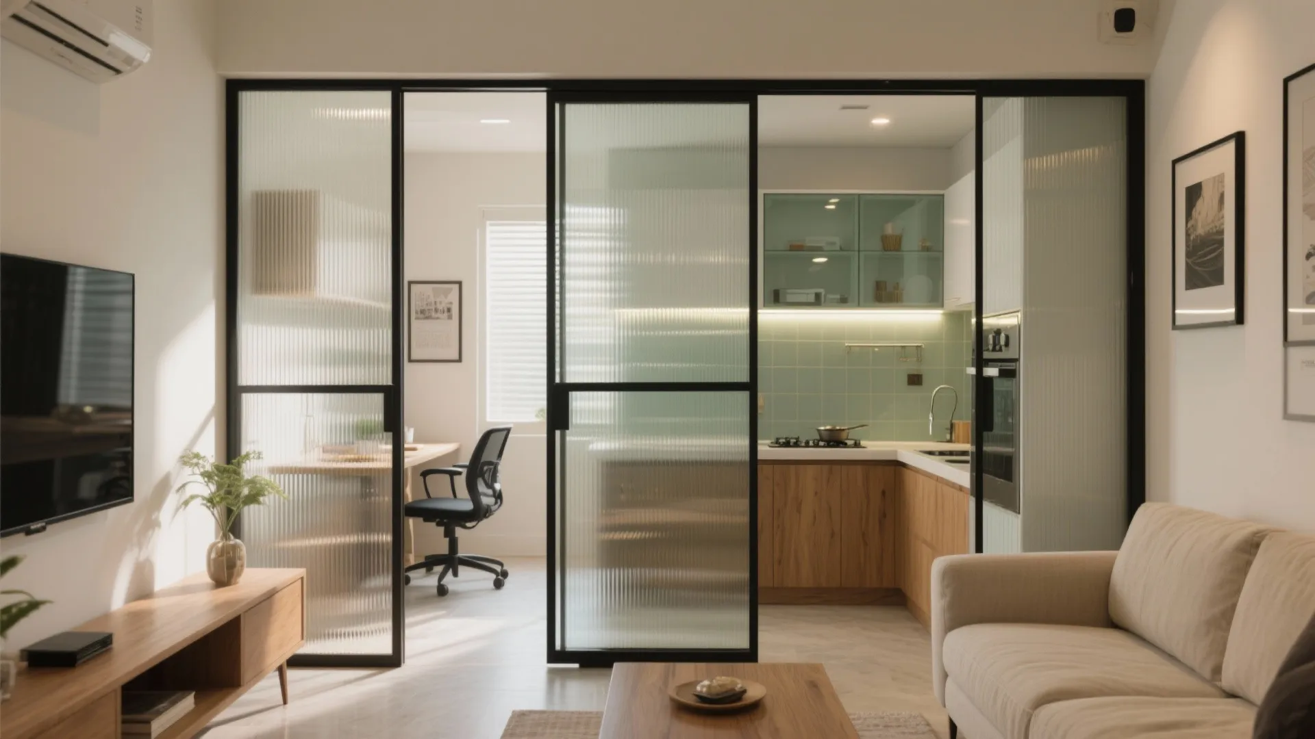 2) Transparent layers: glass that opens up space