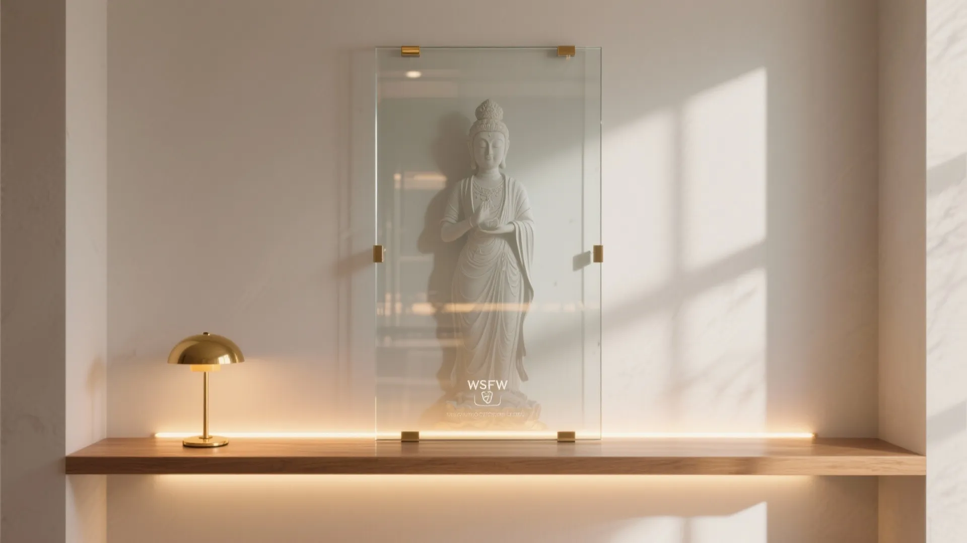 Glass backdrop and soft illumination