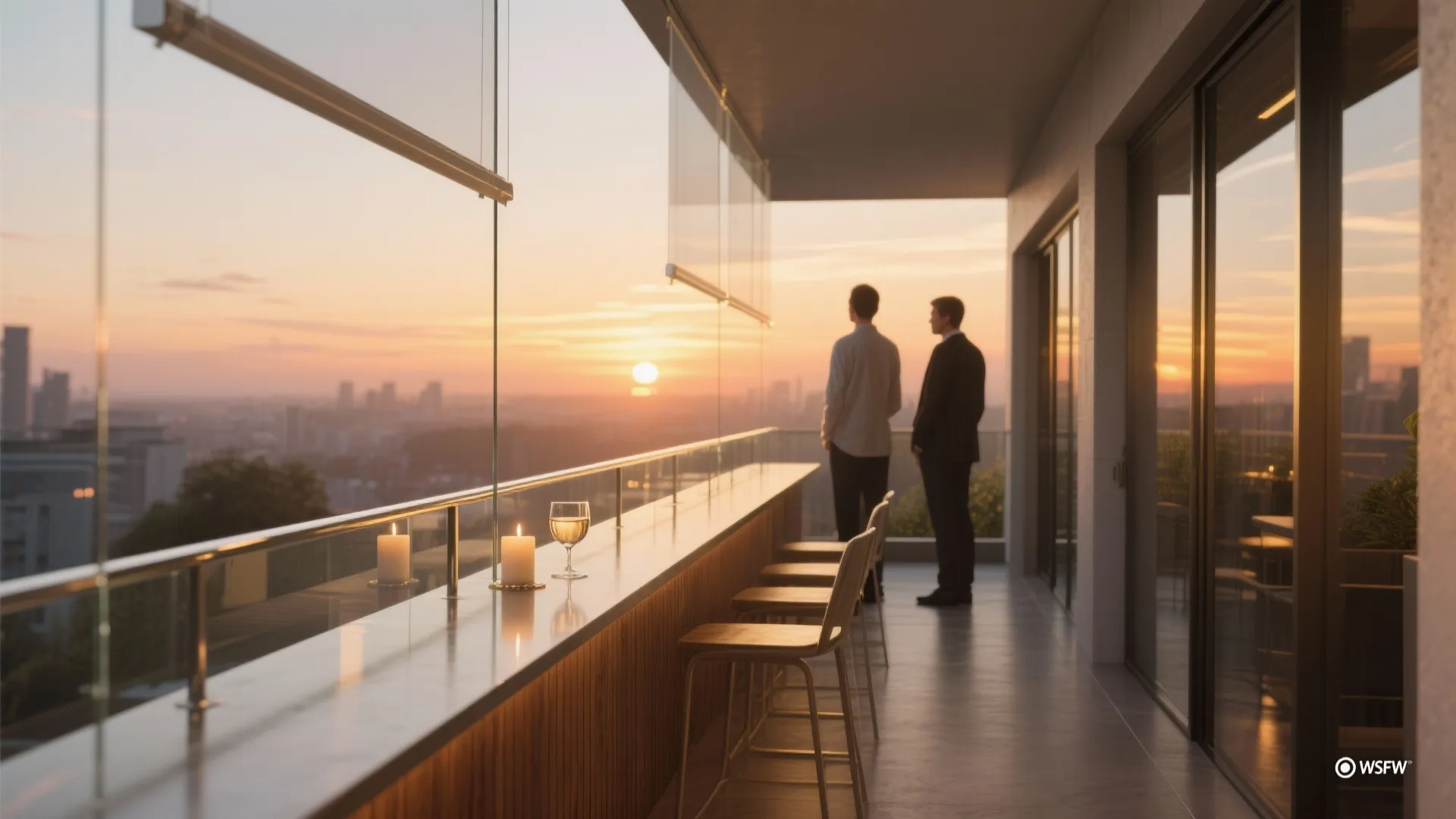 Glass Wind Screen + Narrow Bar Ledge