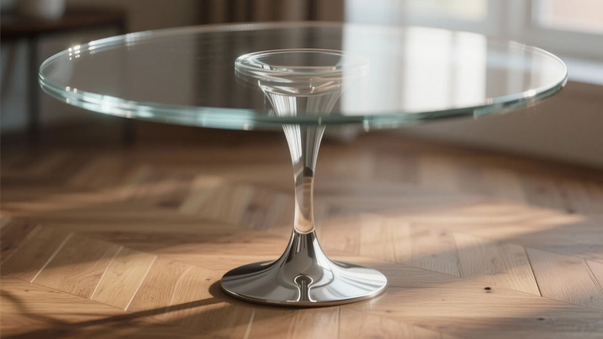 4. Transparent and leggy tables for visual lightness
