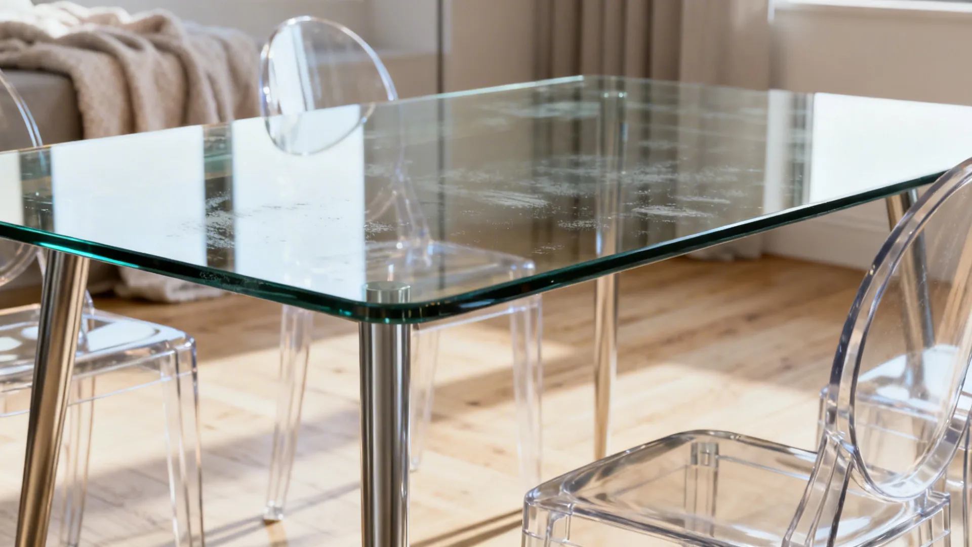 5. Glass or light-toned materials to reduce visual weight