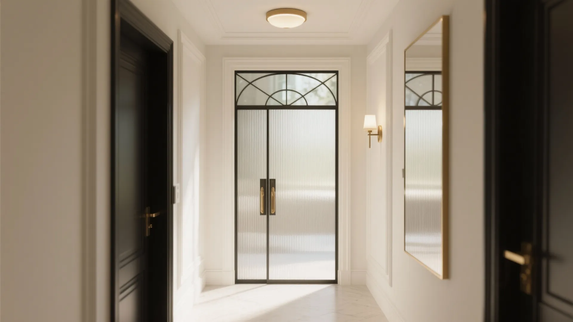 Light and glass to open up a compact foyer